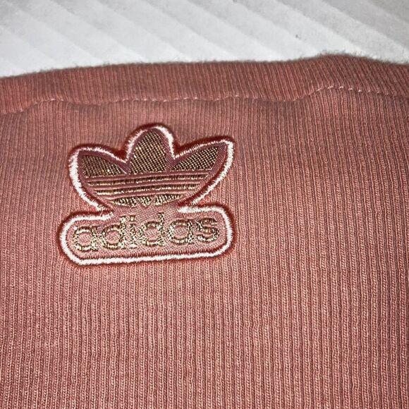 ADIDAS Ribbed Crop Spaghetti Straps Red Bralette Pink Tank Top Womens Medium - Picture 7 of 11